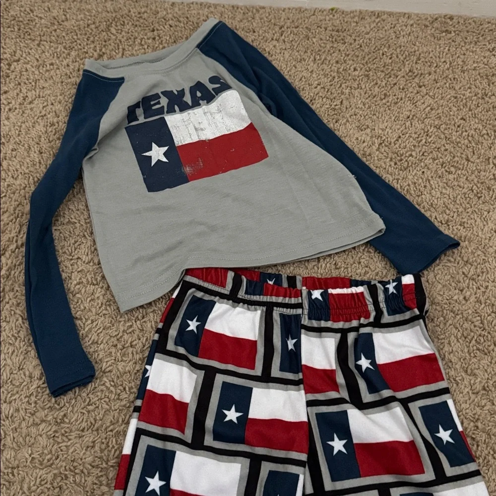 Toddler Boy Texas Flag Pajama Set 3T New Without Tags